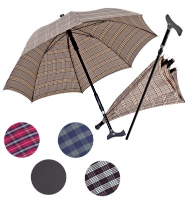 Stockschirm TWIN mit Fritzgriff, verstellbar>>>>Farbe: schwarz/weiß/rot