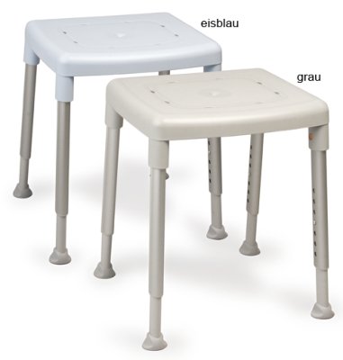 Duschhocker SMART Sitzhöhe 42-57 cm>>>>Ausf.: Belastbarkeit 150 kg Farbe: eisblau