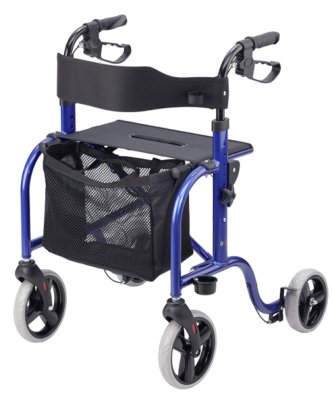 Alu-Rollator RL-smart,PU,Sitz,Stockhalter,Netztasche,platin,