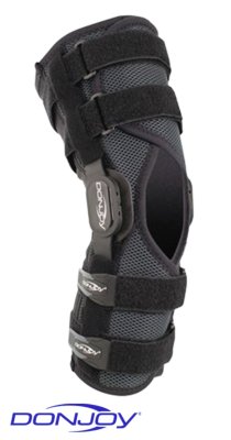 4-Punkt Knie-Softorthese DONJOY Playmaker II WRAP grau-schwarz>>>>Gr. XXL