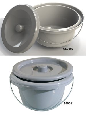 Toiletteneimer außenliegender Geruchsverschluß grau>>>> Toiletteneimer außenliegender Geruchsverschluß grau>>>>