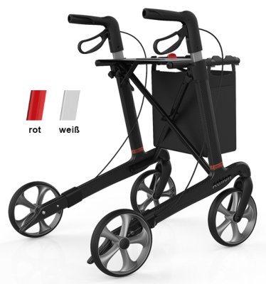 Rollator ATHLON SL Carbon Standard mit Stockhalter und Tasche>>>>Farbe: schwarz SH L/62 cm Rollator ATHLON SL Carbon Standard mit Stockhalter und Tasche>>>>Farbe: schwarz SH L/62 cm