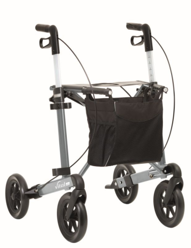 Rollator vital plus, inkl. Stockhalter u. Stofftasche, max. 150 kg bel.>>>>Farbe: grau SH 62 cm Rollator vital plus, inkl. Stockhalter u. Stofftasche, max. 150 kg bel.>>>>Farbe: grau SH 54 cm