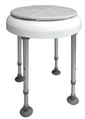390229.jpg Duschhocker DELPHI TURN mit Drehsitz höhenverstellbar, weiß-grau>>>>
