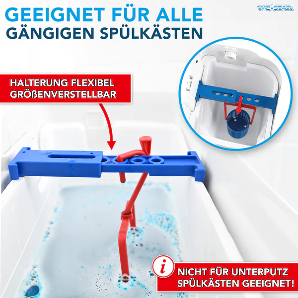 WC-Star Spülkasten-Hygiene-Set für Sauberkeit & Frische vom Spülkasten bis ins WC | WC-Reiniger-Set mit Aktiv-Frische & Antikalk-Boost WC-Star Nachfüll-Set 8x Spülkasten-Tab (à 50 g), 4x Antikalk-Tab (25 g)