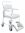 Dusch- und Toilettenrollstuhl Clean Belastbarkeit 130 kg>>>>Farbe: weiß SH 55 cm