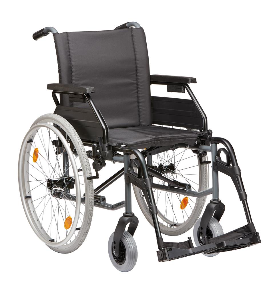 Leichtgewichtrollstuhl Tomtar MR-LG mit Trommelbremse, Kombiarmlehne, PU mangan grey metallic>>>>SB 51 cm