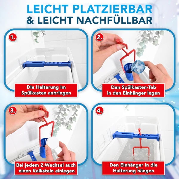 WC-Star Spülkasten-Hygiene-Set für Sauberkeit & Frische vom Spülkasten bis ins WC | WC-Reiniger-Set mit Aktiv-Frische & Antikalk-Boost WC-Star Nachfüll-Set 8x Spülkasten-Tab (à 50 g), 4x Antikalk-Tab (25 g)