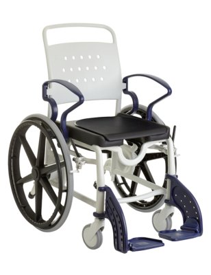 Dusch- und Toilettenrollstuhl GENF 24" Räder, grau/blau>>>> Dusch- und Toilettenrollstuhl GENF 24" Räder, grau/blau>>>>