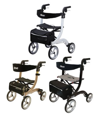 Rollator NITRO mit Stockhalter Stoff-/ Netztasche>>>>Farbe: champagner Gr. M