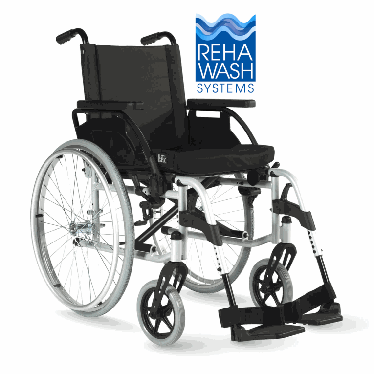 Rollstuhl Breezy Unix 2, Steckachse, brillantsilber>>>>SB 47 cm