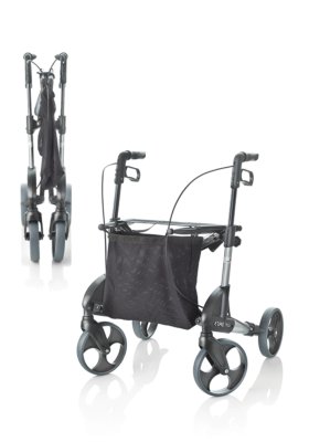 Rollator Topro Troja Original inkl. Stoffsitz und Netzkorb (max. 10 kg), silber>>>>Gr. S
