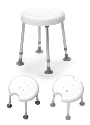 Duschhocker DELPHI höhenverstellbar, weiß>>>>Ausf.: mit Hygieneaussparung