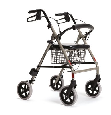 Leichtgewicht-Rollator ECO-light II mit Sitz und Rückenstütze champagner>>>>