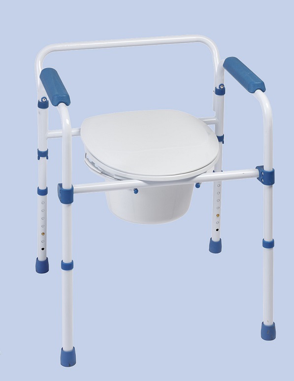 Blue Steel 3 in 1 Toilettenstützgestell mit Eimer und Deckel