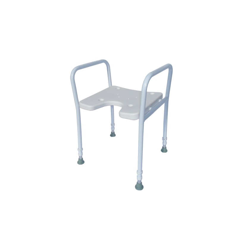 dh1000_fg_1.jpg DH1000 2 Stück Duschhocker höhenverstellbar, mit Armlehne,mit HYGIENEAUSSCHNITT