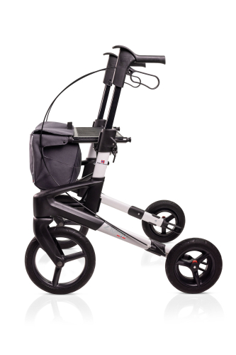 Rollator Olympos ATR Black Series M, OFF road wheels>>>>Farbe: polarsilber Rollator Olympos ATR Black Series SLIM M, OFF road wheels>>>>Farbe: polarsilber