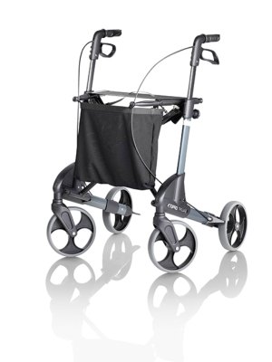 Rollator Topro Troja Original inkl. Stoffsitz und Netzkorb (max. 10 kg), silber>>>>Gr. M