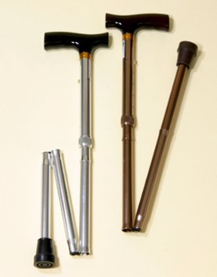 Leichtmetall-Krankenstock, faltbar und verstellbar>>>>Farbe: silber