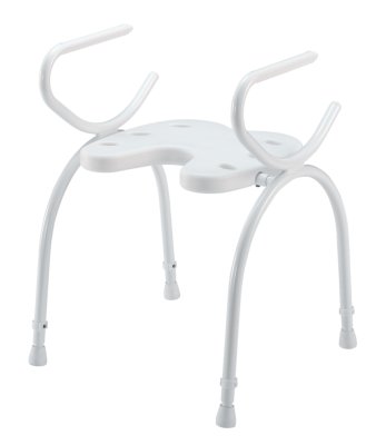 Duschhocker VARADERO m.,Armlehnen u.Ausschnitt,weiß,