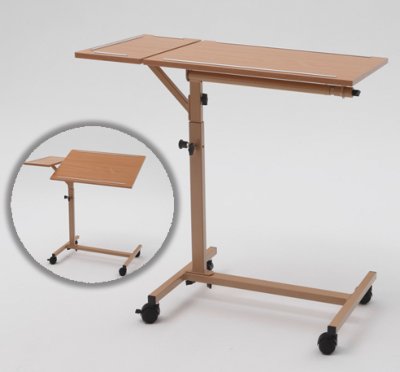 Bett-Beistelltisch Duo mit verstellbarer Platte,Buchedekor>>>>