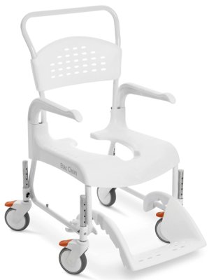 Clean,Dusch-Toilettenrollstuhl,weiß,Sitzhöhe 47,5-60cm,