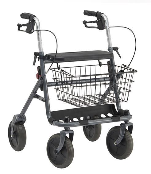 Rollator FAKTO+ mit Tablett, Korb, Stockhalter, mangan grey metallic>>>>nur in 2er Schritten bestellbar Rollator FAKTO+ mit Tablett, Korb, Stockhalter, mangan grey metallic>>>>nur in 2er Schritten bestellbar