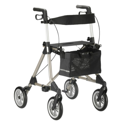 rollchampan.jpg Rollator elan plus, inkl. Tasche, Stockhalter und Rückengurt, max. 150 kg bel.>>>>Farbe: champagner