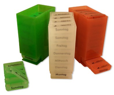 Medikamentendispenser 7 Tage, transparent>>>>Farbe: weiß Medikamentendispenser 7 Tage, transparent>>>>Farbe: weiß