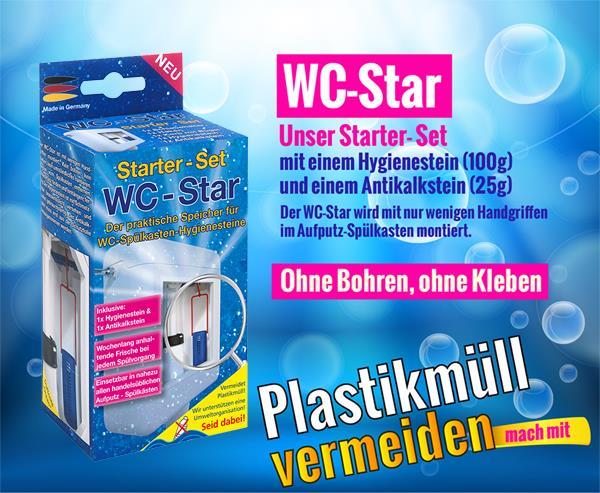 wc-star.jpg WC-Star WC Star XXL 8er Nachfüll-Set für den WC-Star (Wasserkastensteine, Blauspüler)