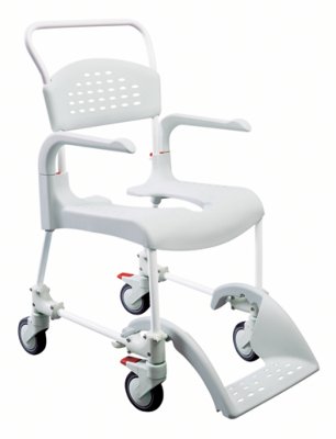Dusch- und Toilettenrollstuhl Clean Belastbarkeit 130 kg>>>>Farbe: lagoon SH 55 cm Dusch- und Toilettenrollstuhl Clean Belastbarkeit 130 kg>>>>Farbe: weiß SH 55 cm