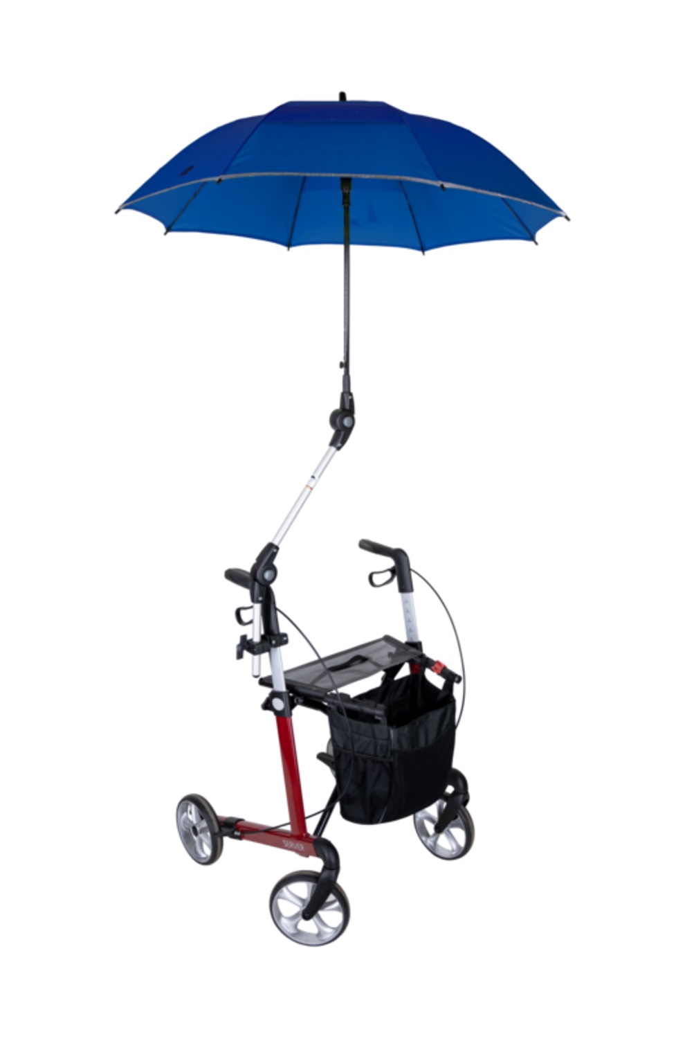 Rollatorschirm 99, passend 99% aller Rollatoren>>>>Farbe: blau ROLLATORSCHIRM.99.BR Universell blau, schwarz, silberAluminium, Fiberglas, Kunststoff