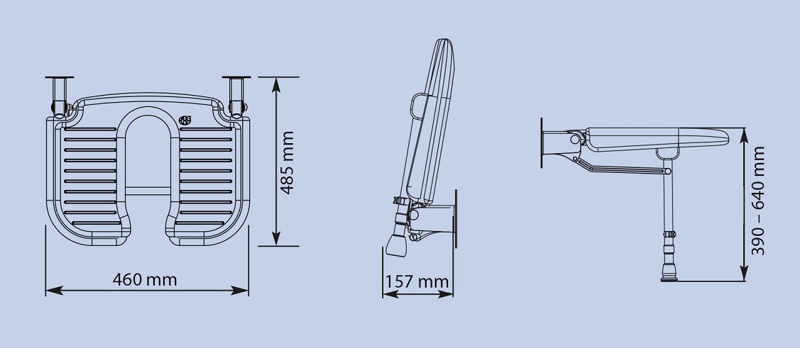 tempka-04100p-tz.jpg Duschklappsitz 4000 Standard Grau mit Ausschnitt für die Intimpflege bis 250KG
