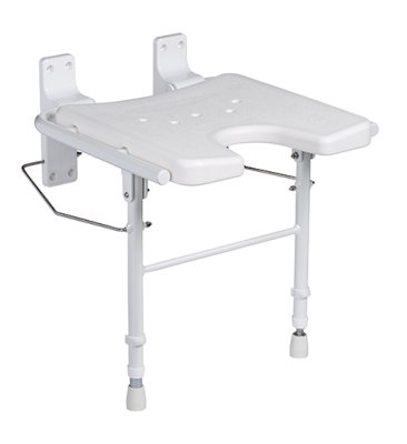 Duschklappsitz 9404-A höhenverstellbar mit Hygieneausschnitt ohne Pad weiß>>>>